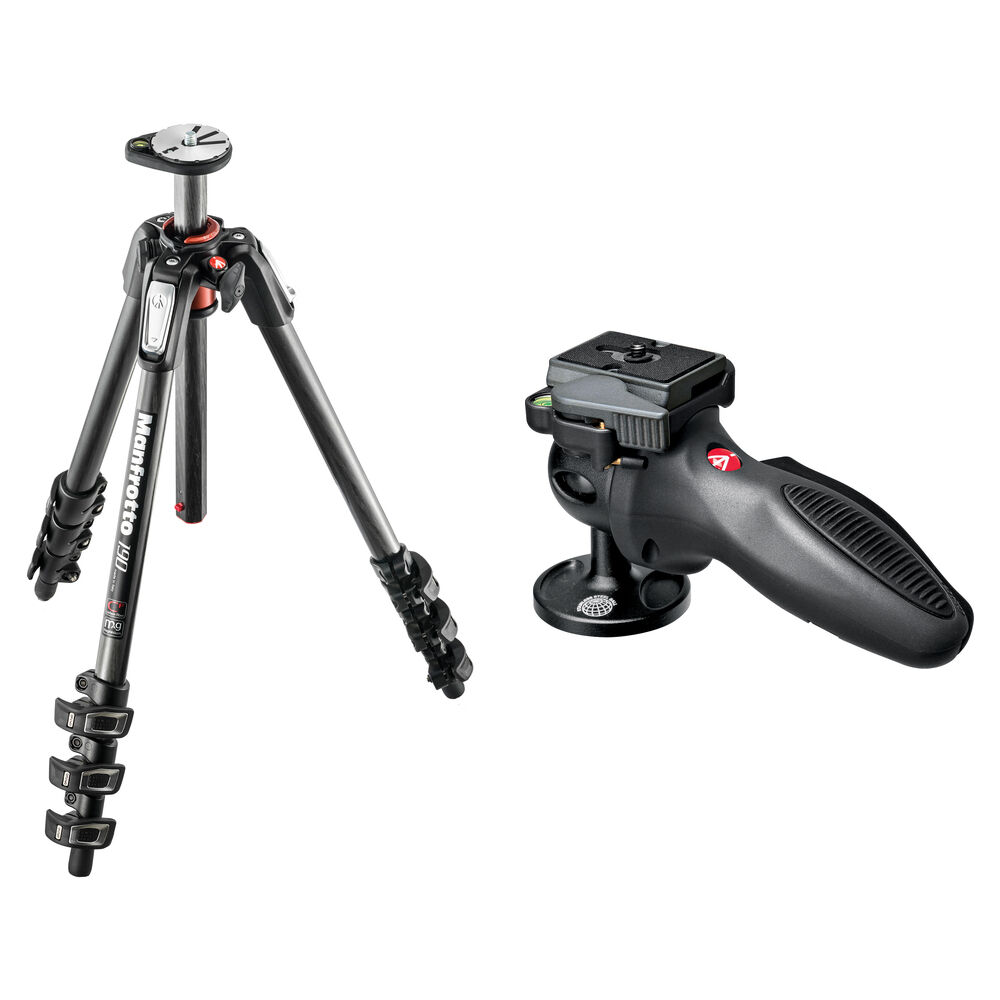 Manfrotto Trípode de Carbono MT190CXPRO4 con Cabezal Joystick 324RC2 y Sistema de Liberac