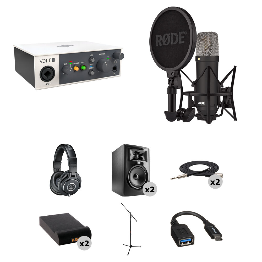 Universal Audio Volt 1 Interfaz de Audio/MIDI USB-C con Kit de Estudio en Casa