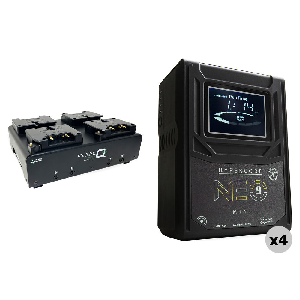 Core SWX Hypercore NEO 9 Mini 98Wh Kit de 4 Baterías con Cargador Fleet Q4 Mini (Gold Mou