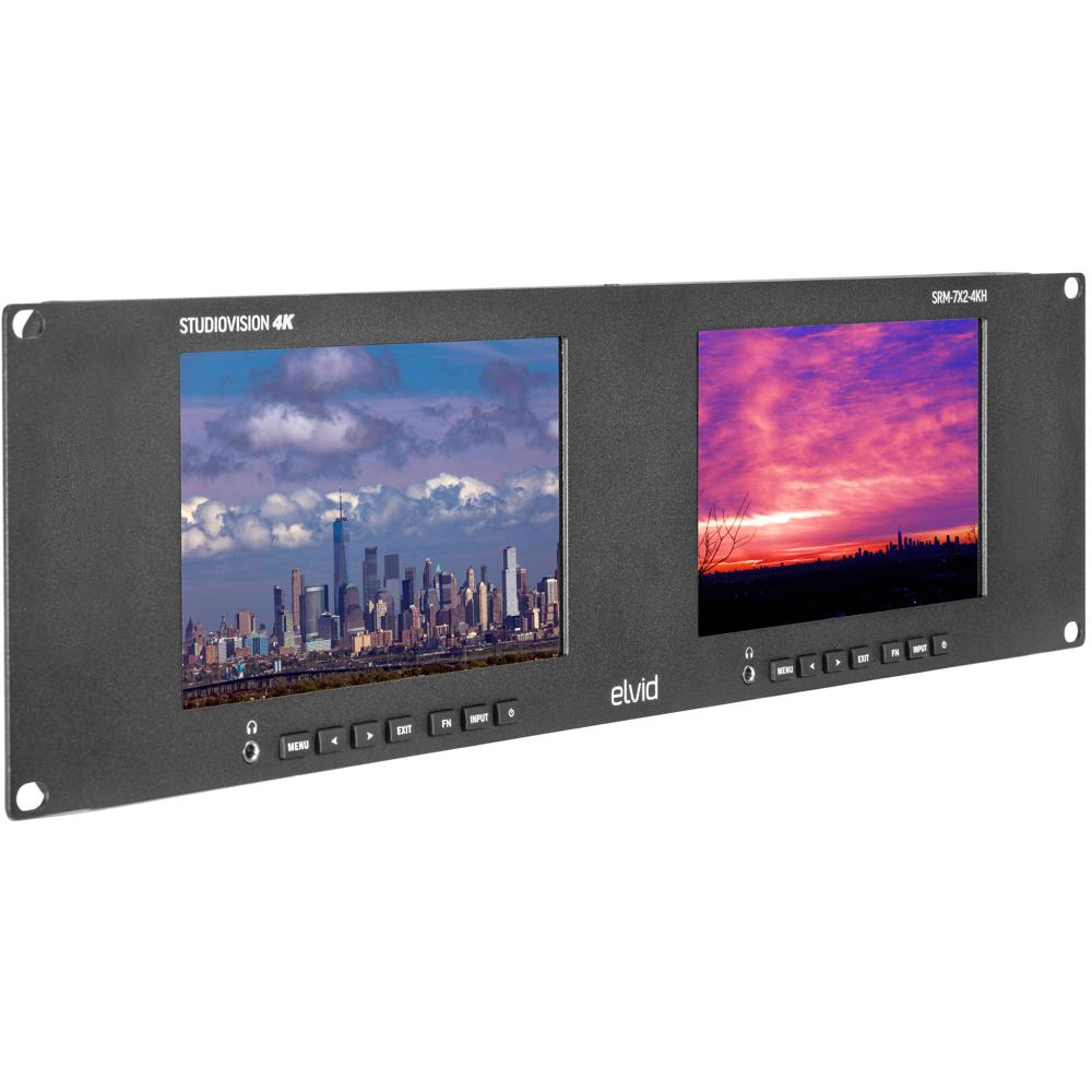 Elvid Monitor Rackmount Dual 7"" IPS LCD 1920x1200, 3G-SDI y HDMI 2.0, Herramientas de Moni