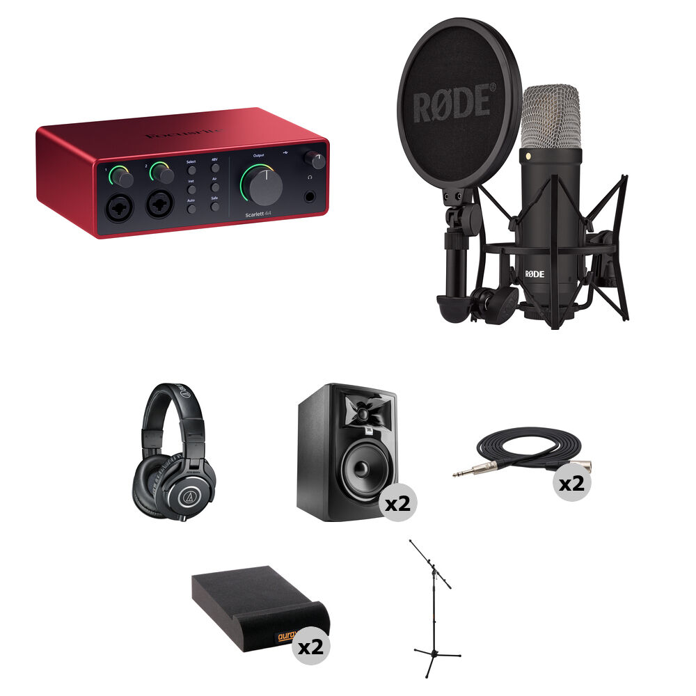 Focusrite Scarlett 4i4 Interfaz de Audio/MIDI USB-C 4ta Generación con Micrófono Condens