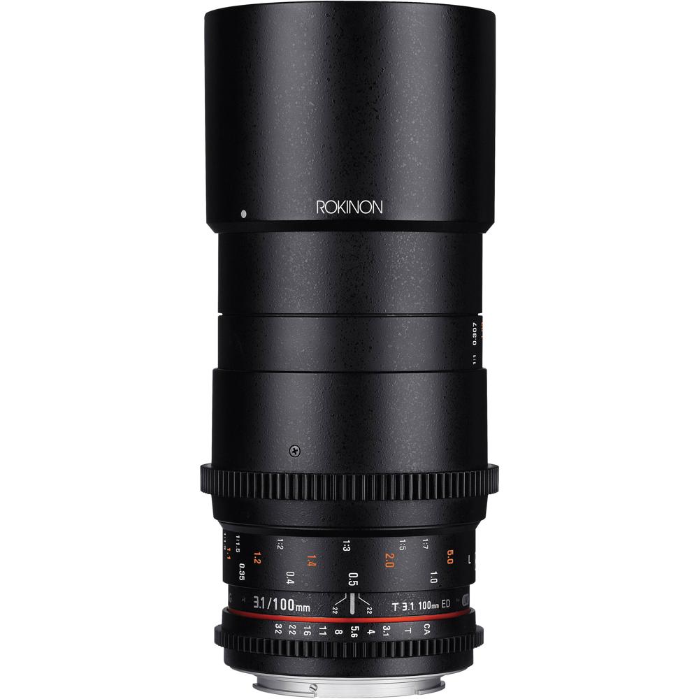 Rokinon 100mm T3.1 Macro Cine DS Lens Canon EF - Apertura T3.1, Enfoque Manual, 15 Element