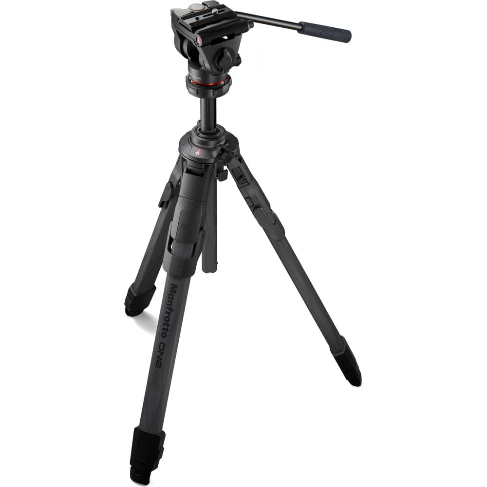 Manfrotto Tripode Híbrido de Carbono ONE con Cabezal Fluido 500X - Capacidad de Carga 11