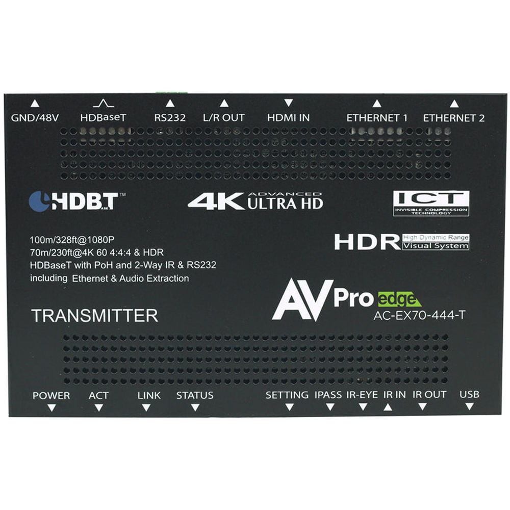 AVPro Edge Extensor HDMI 2.0 AC-EX70-444-KIT 4K 4:4:4 hasta 230' con PoH y RS-232
