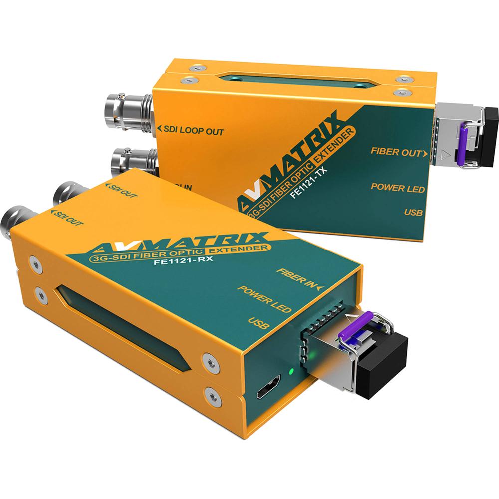 AVMATRIX Extensor de Fibra Óptica 3G-SDI - Transmisor y Receptor, 1080p hasta 12.5 Millas