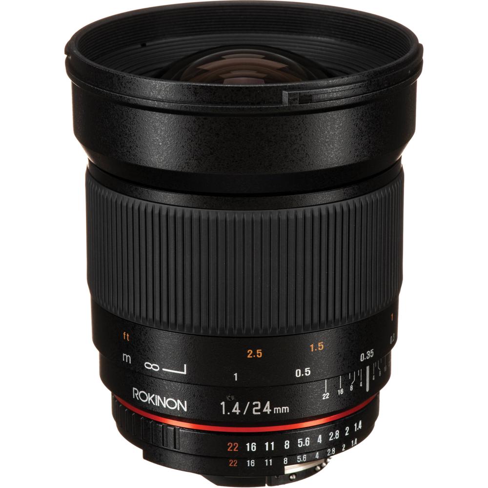 Rokinon 24mm f/1.4 ED AS UMC Lente Gran Angular para Nikon - Enfoque Manual, Mínima Dista