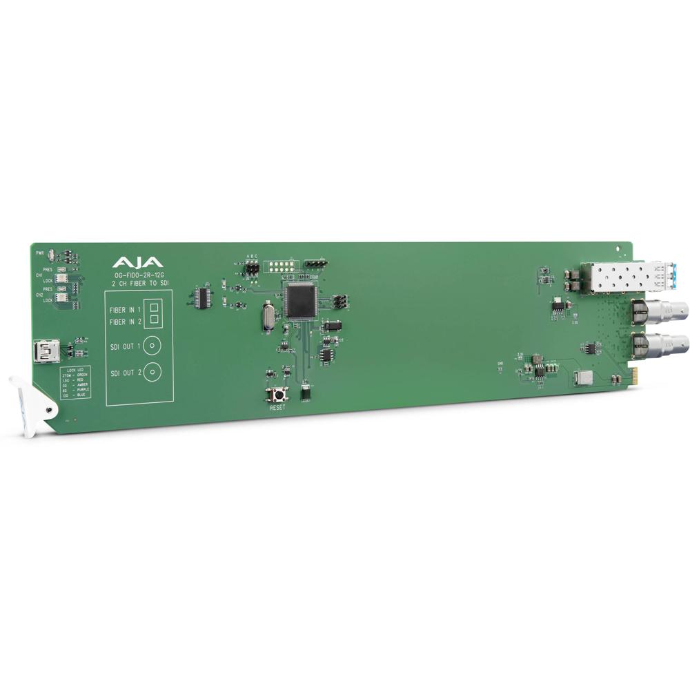 AJA OpenGear OG-FiDO-2R-12G Receptor de Fibra a 12G-SDI de 2 Canales con Entradas LC de Mo