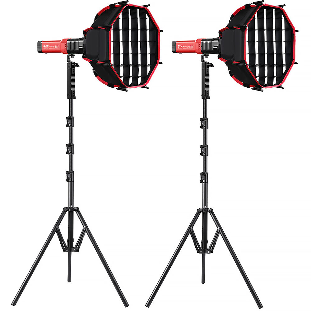 GVM Monolight PD60C RGB Kit de 2 Luces con Softboxes y Soportes