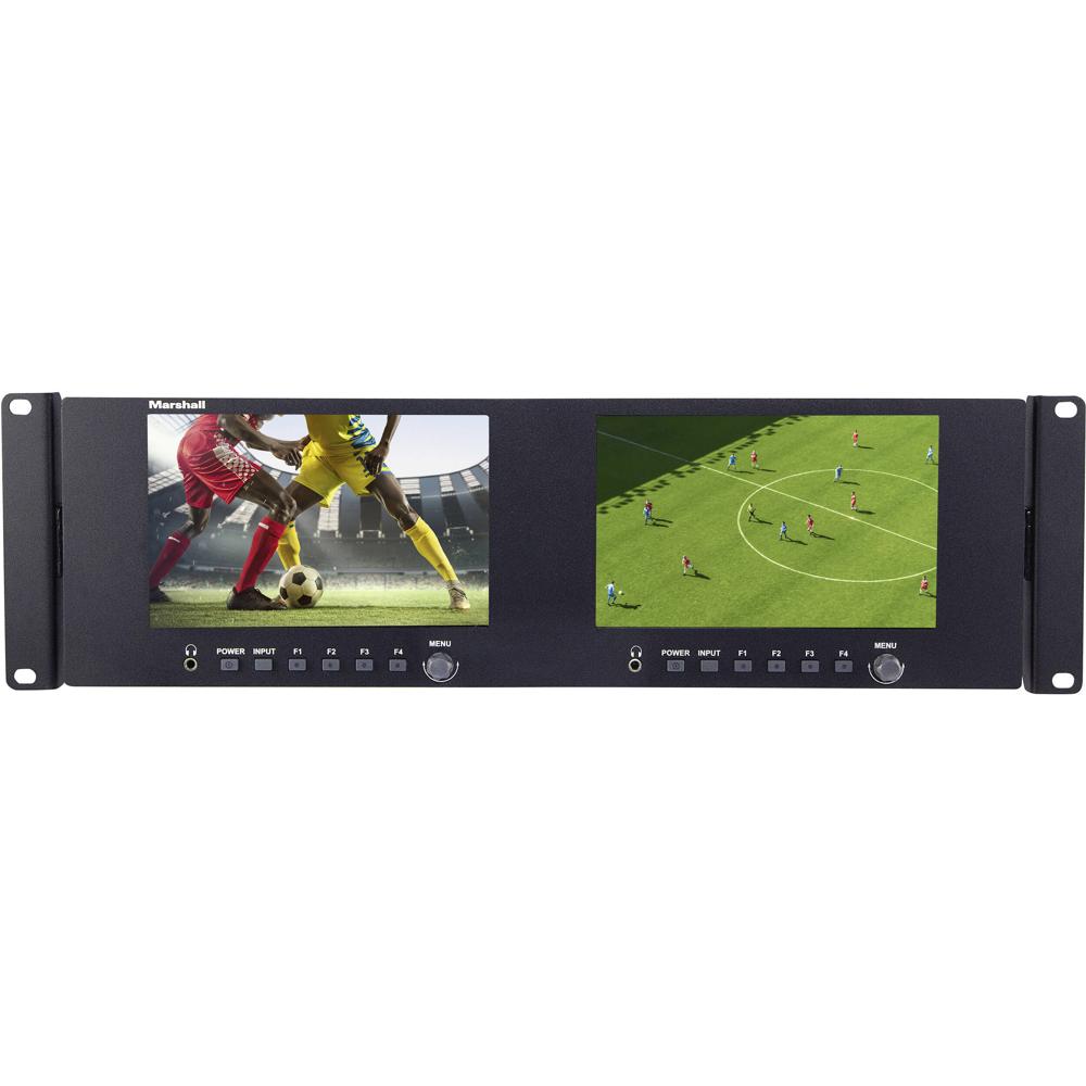 Marshall ML-702-V2 Monitor Rackmount Doble 7"" 1920 x 1200 LCD, 3G-SDI, HDMI, Brillo 420 cd