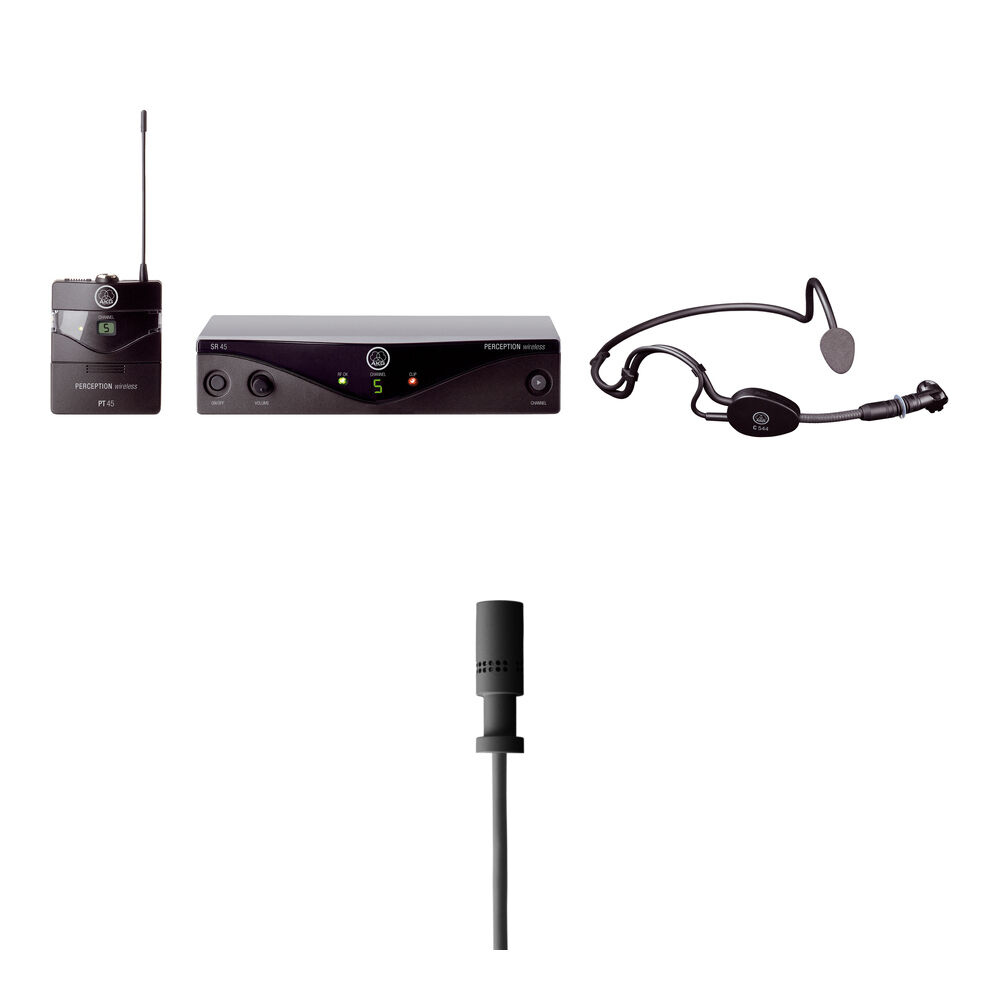 AKG Perception Wireless Sports Set C 544 L + LC81 Mic, Transmisor PT 45 y Receptor SR 45,