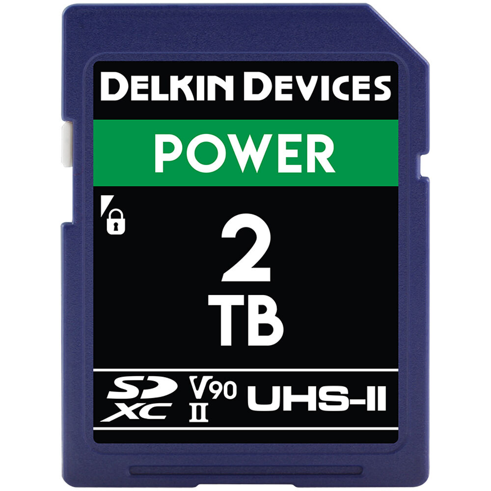 Delkin Devices Tarjeta de Memoria SDXC 2TB POWER UHS-II V90 - 300 MB/s Lectura, 250 MB/s E