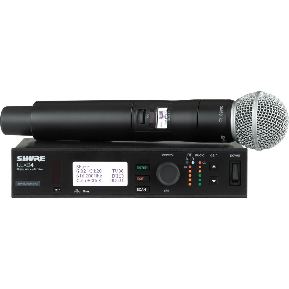 Shure ULX-D Micrófono Inalámbrico de Mano con Cápsula SM58 - Kit Digital (H50: 534 a 59