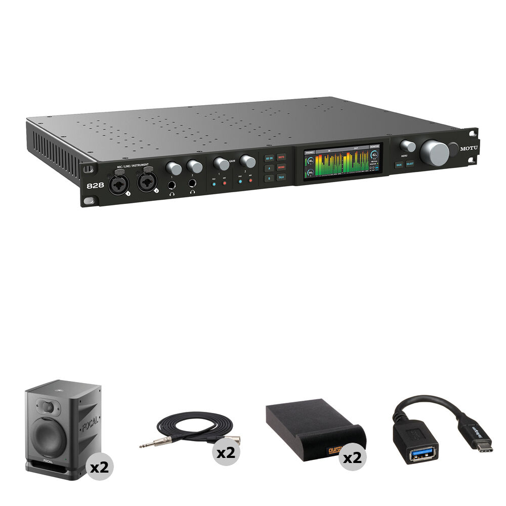 MOTU 828 Interfaz de Audio/MIDI USB-C con Kit de Mezcla