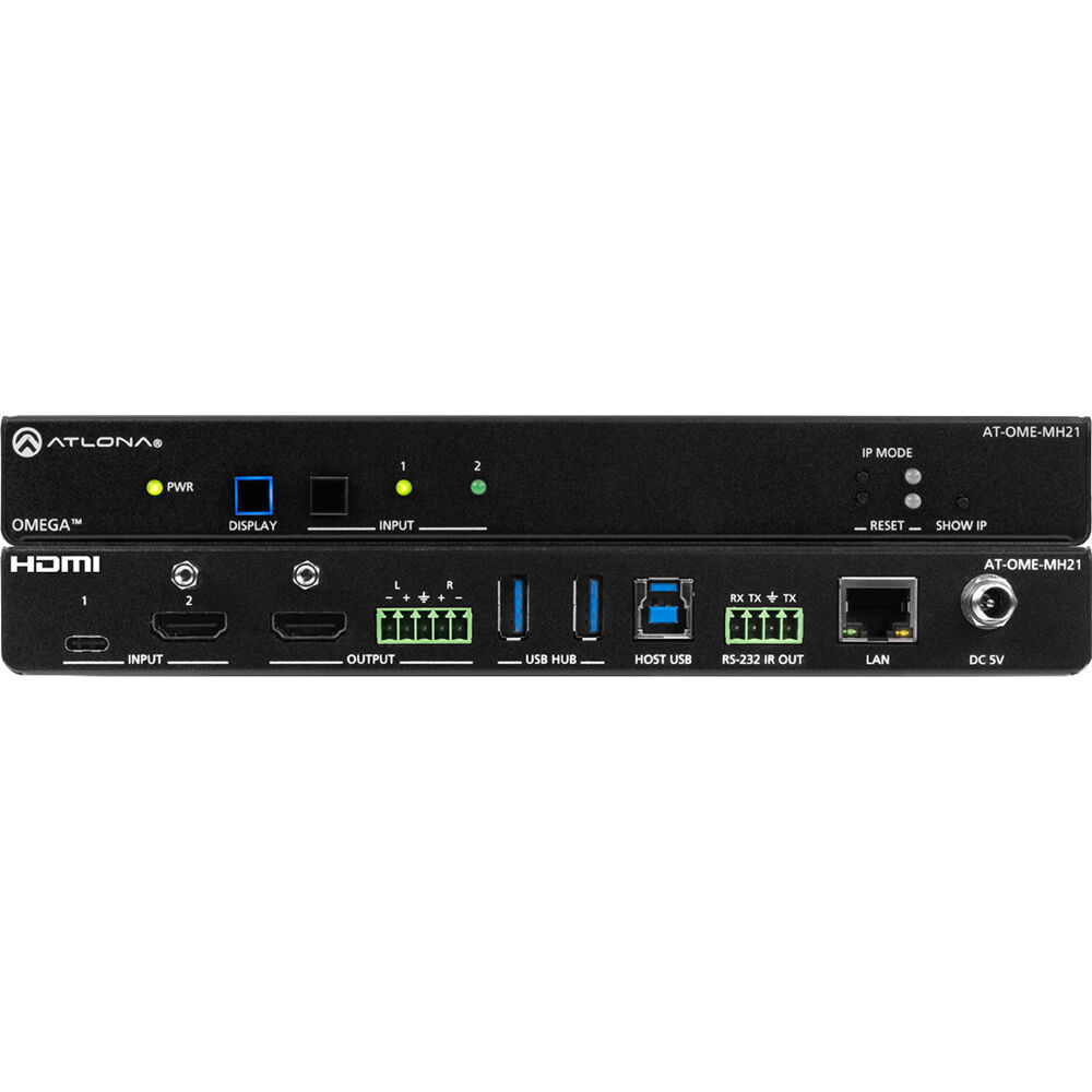 Atlona Switcher 4K HDMI y USB-C AT-OME-EX-KIT con Hub USB y Carga de Dispositivos