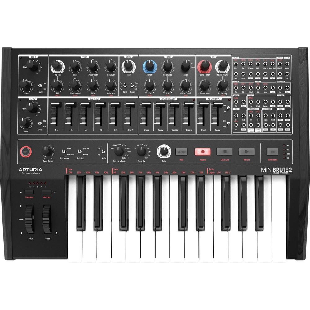 Arturia MiniBrute 2 Noir Sintetizador Analógico Monofónico Semi-Modular con 2 VCOs, 48-P