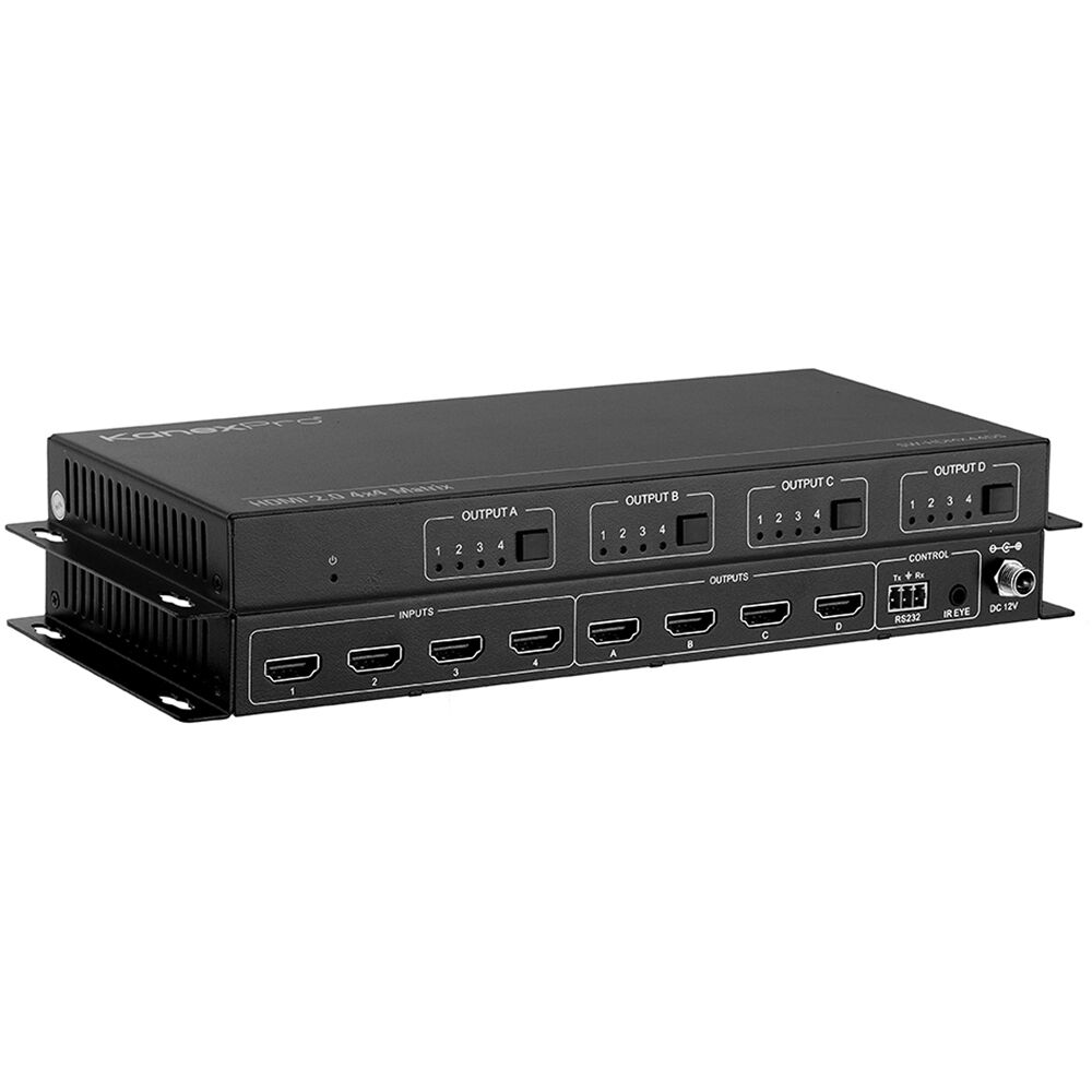 KanexPro Switcher HDMI 2.0 4x4 Matrix SW-HDMX44DS con Downscaling 4K a 1080p, soporte HDR1