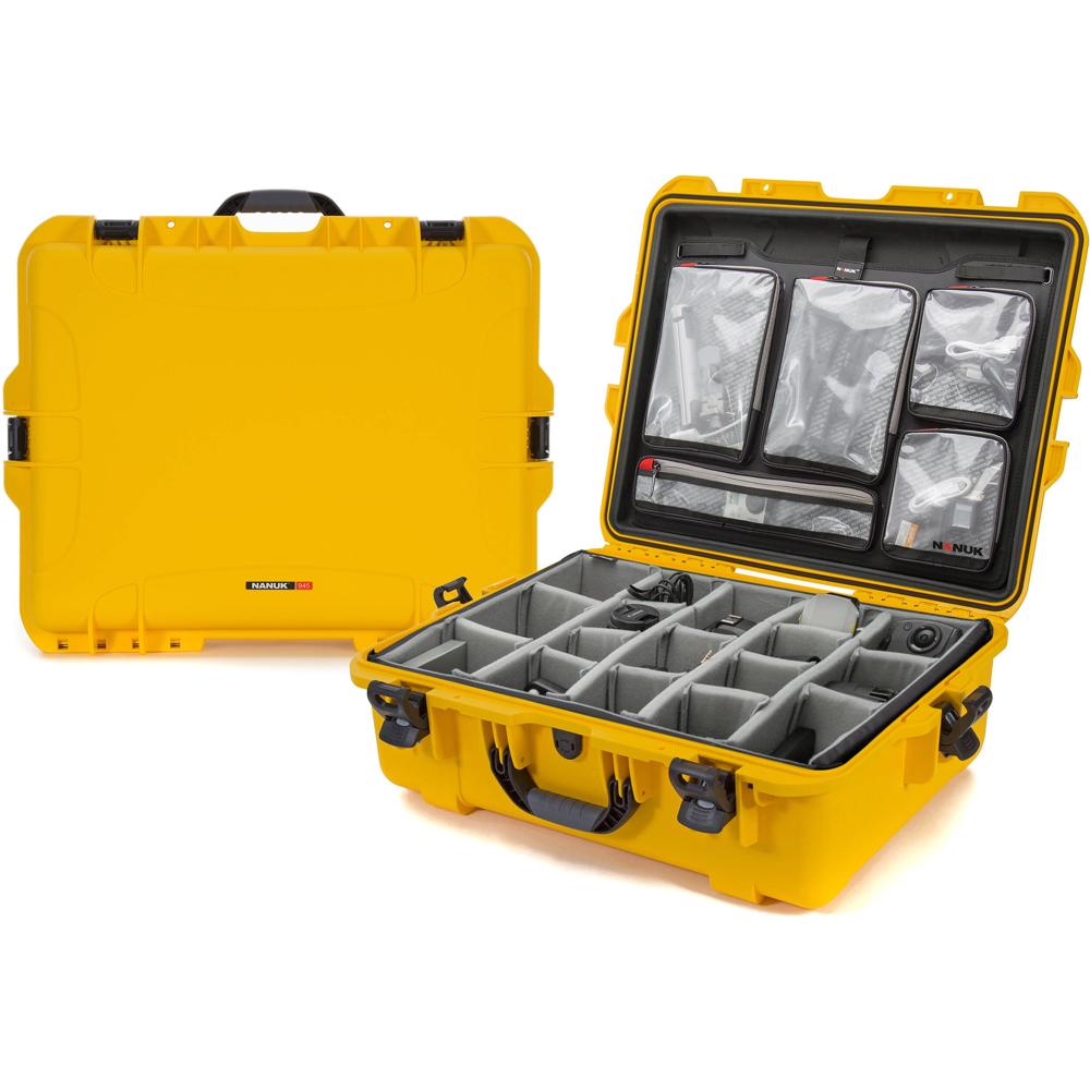 Nanuk 945 Funda Dura para Cámara Pro Kit - Amarillo, 50.2L, Impermeable y Resistente a Im