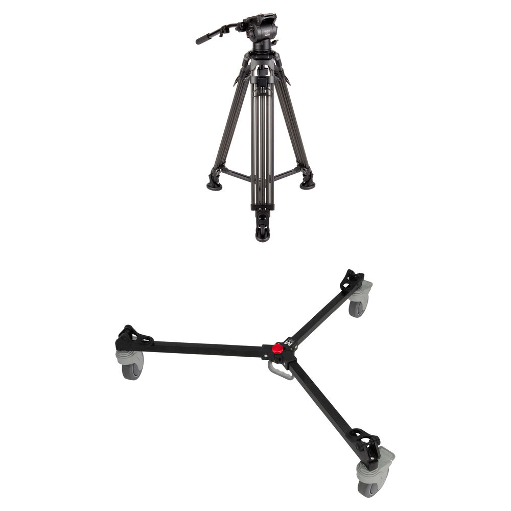 Magnus REX VT-5000-CM Trípode de Video de Carbono con Dolly, Capacidad de Carga 17lb, Alt