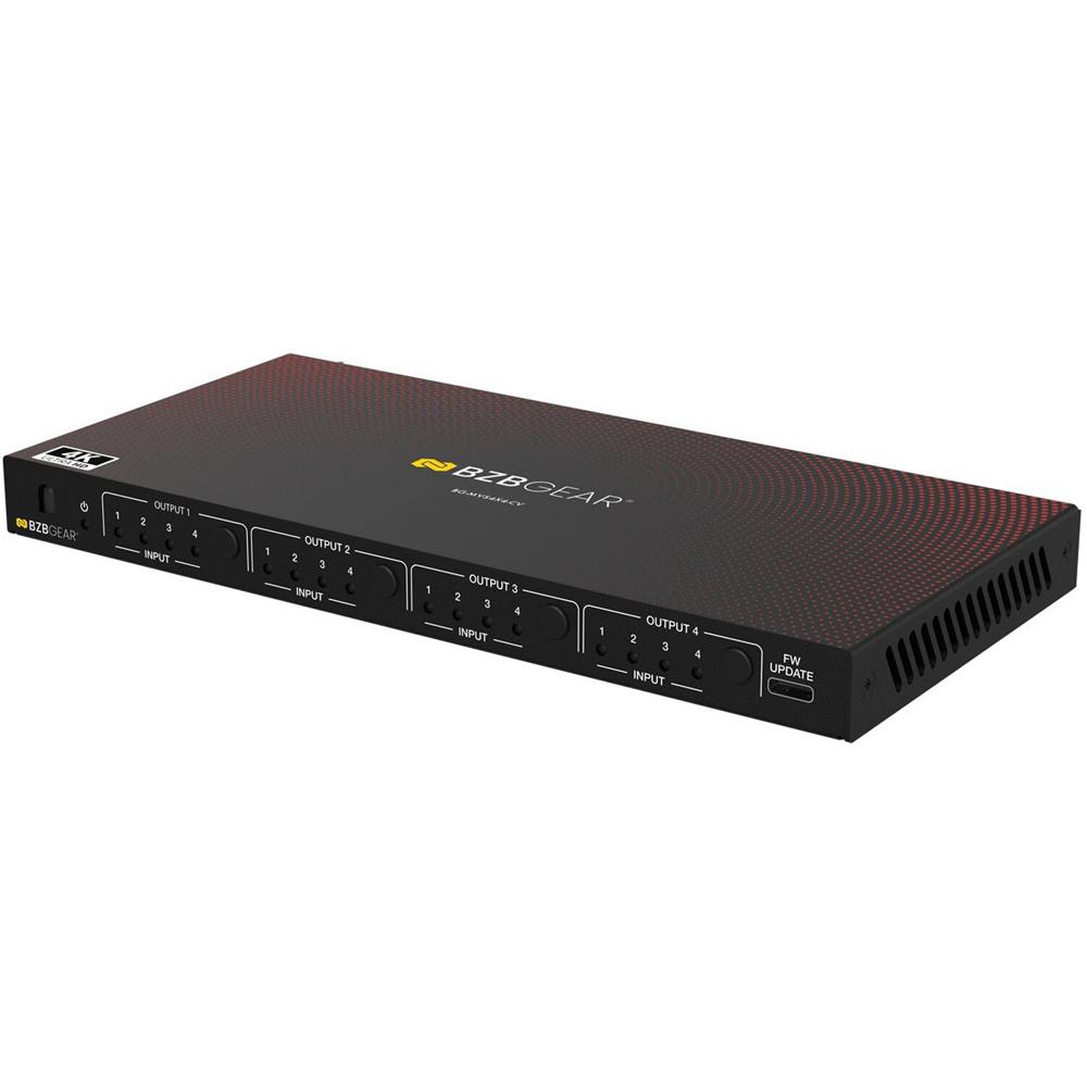 BZBGEAR Matriz HDMI 4x4 UHD 4K con Procesador de Video Wall - Soporta Múltiples Modos de