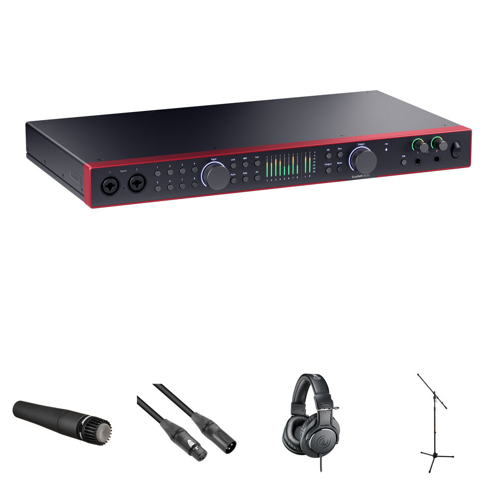 Focusrite Scarlett 18i20 4th Generation Interfaz de Audio/MIDI con 8 Previo de Micrófono