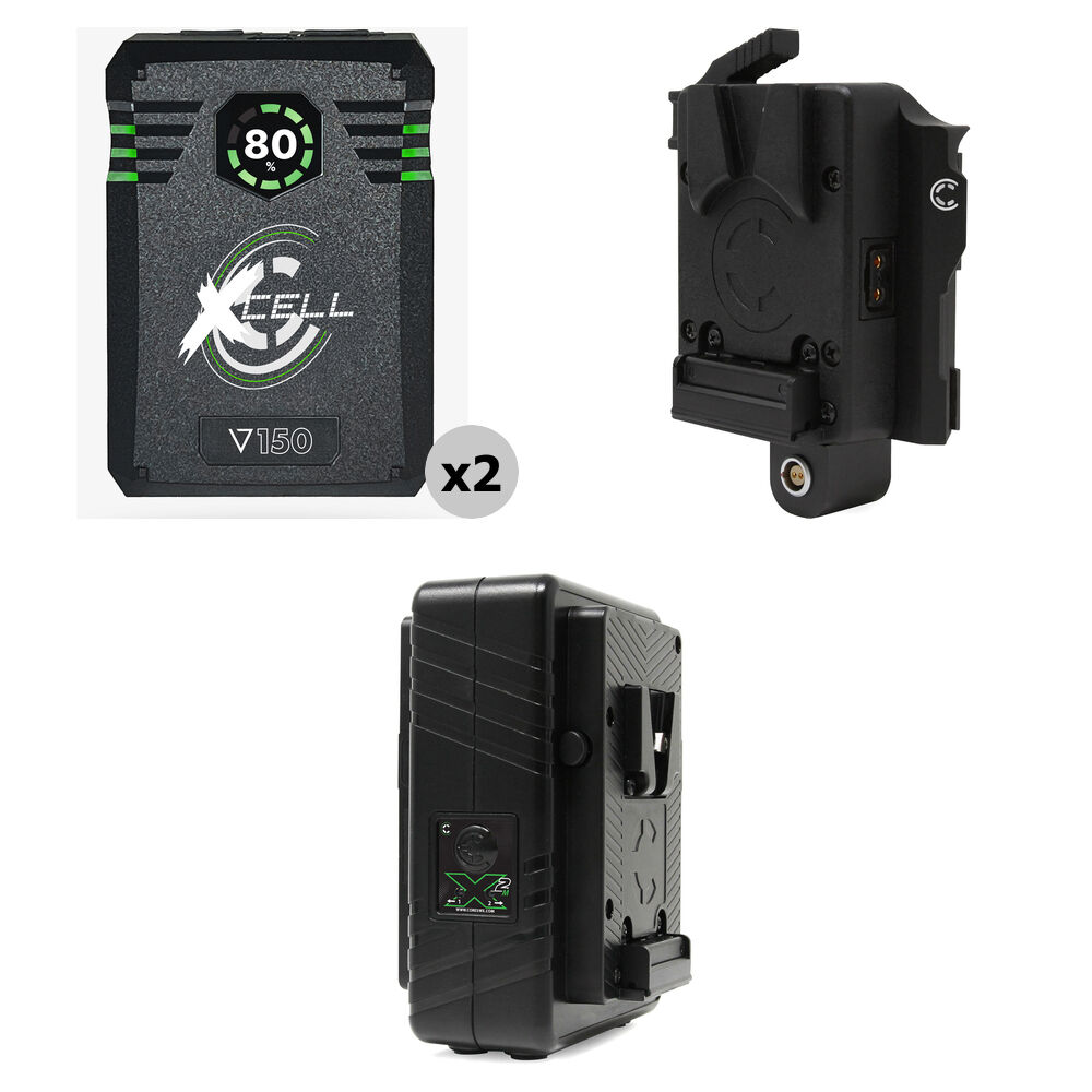 Core SWX Kit de 2 Baterías Inteligentes XCell 148Wh V-Mount con Placa y Cargador Doble Co