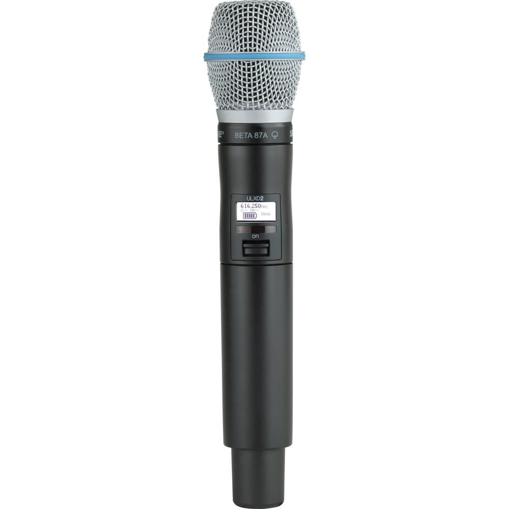 Shure ULXD2/B87A Micrófono Inalámbrico de Mano Digital con Cápsula Beta 87A, Rango de F