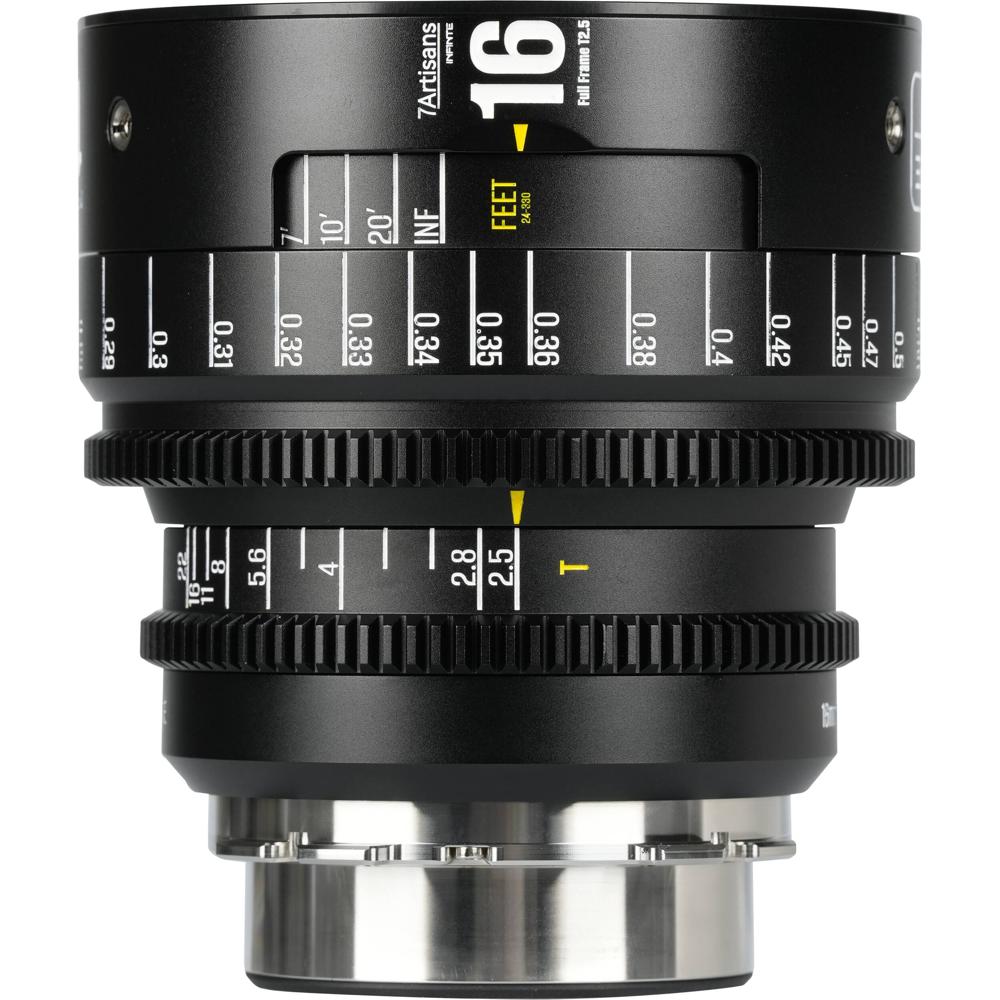 7Artisans INFINTE 16mm T2.5 Cine Lens para Canon EF - Apertura T2.5 a T22, 106.8° FOV, 16