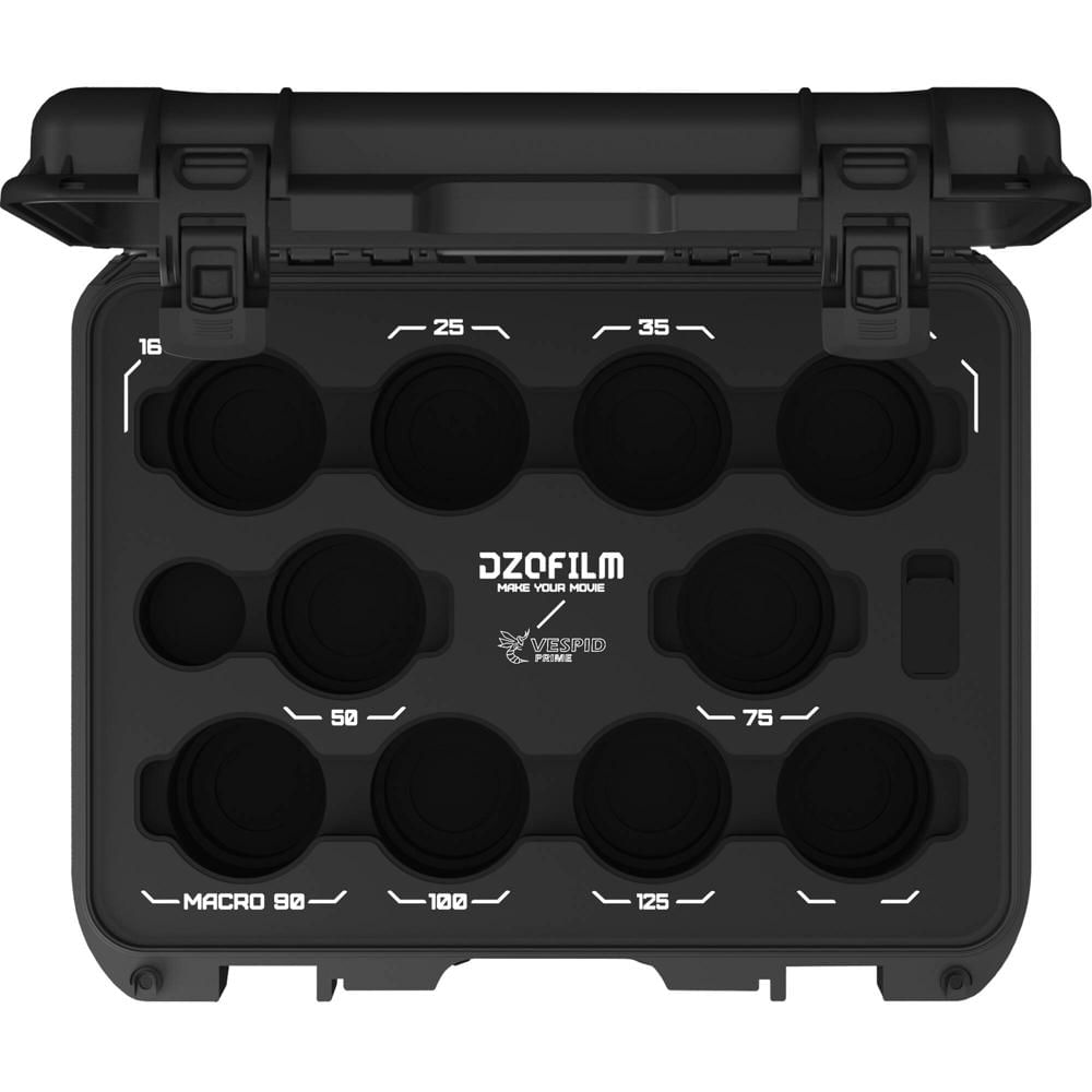 DZOFilm Estuche Duro para 10 Lentes VESPID - Resistente al Agua IP67 con Válvula de Igual