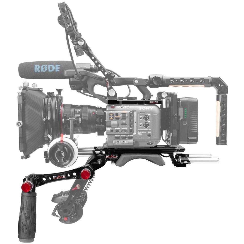 SHAPE Baseplate con Top Plate Kit para Sony FX6 - Aluminio, Compatible VCT-14, Incluye Var