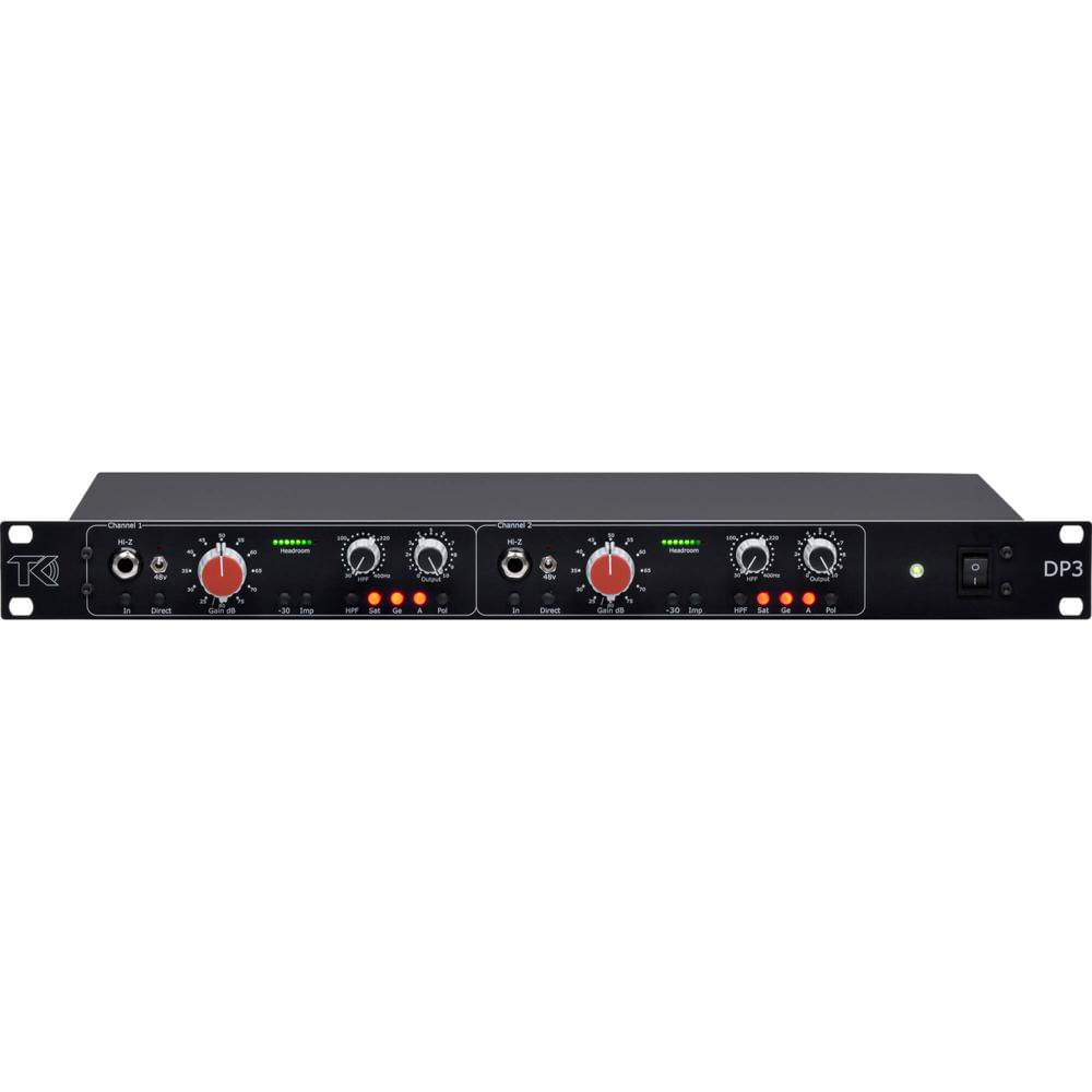 TK Audio DP3 Preamp de Micrófono Estéreo 2 Canales con 80 dB de Ganancia, Transformadore
