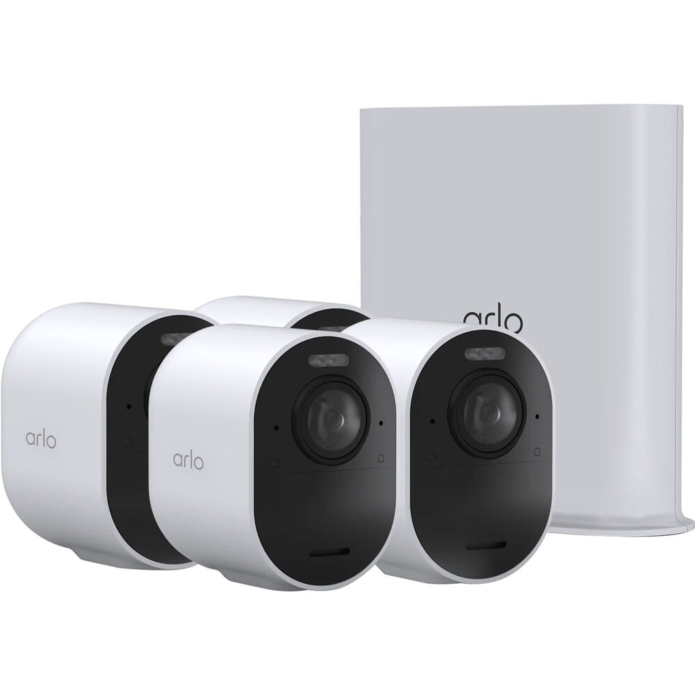 Arlo Ultra 3 Cámara Exterior UHD 4K con Visión Nocturna - Incluye 4 Cámaras y SmartHub,