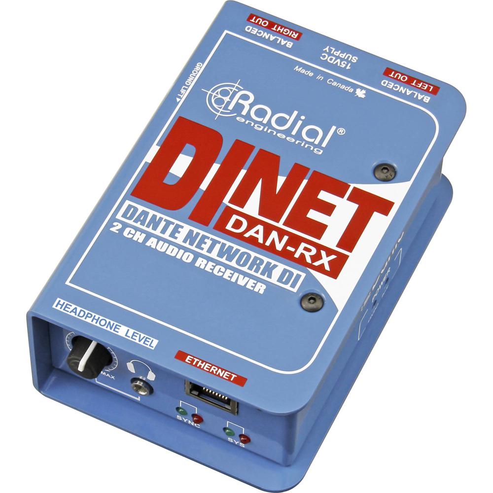 Radial DiNET DAN-RX Conversor D/A Estéreo Dante 24-Bit/96 kHz con Salidas XLR Balanceadas