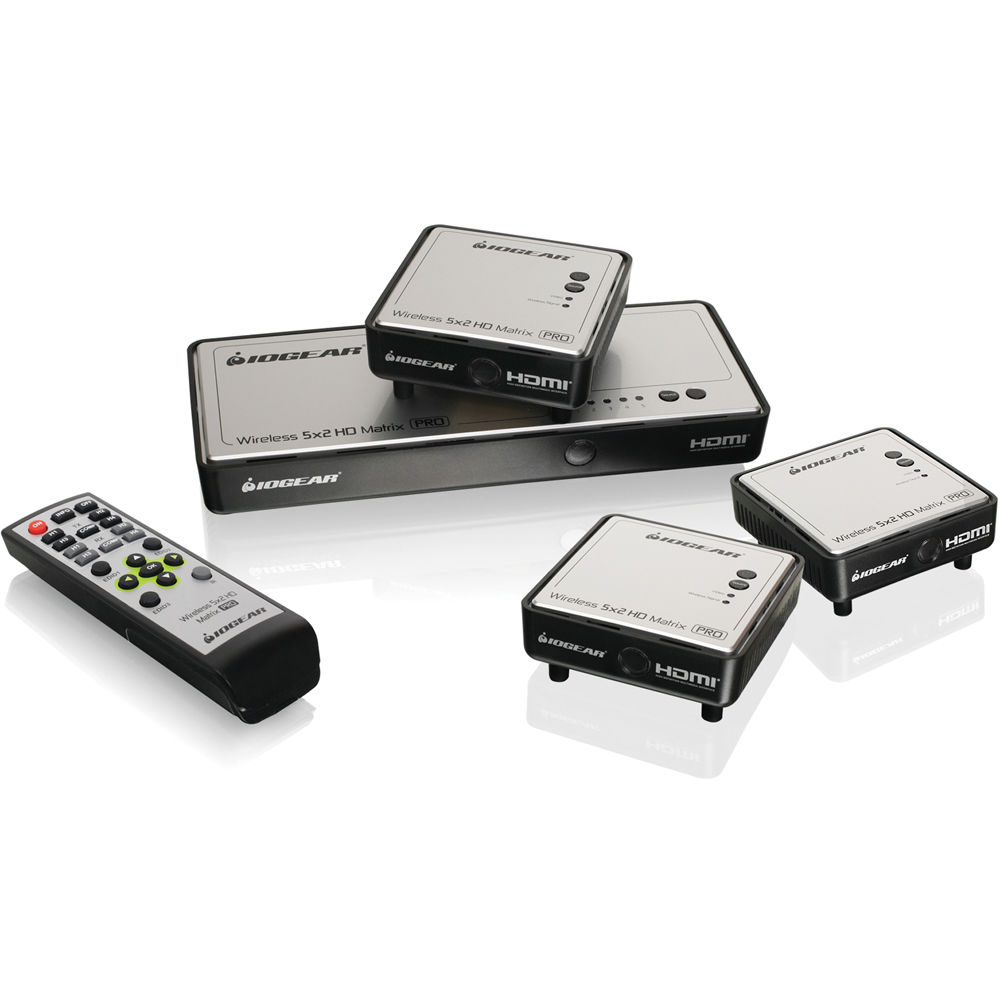 IOGEAR Matriz Inalámbrica 5 x 2 HD Pro con Dos Receptores Adicionales