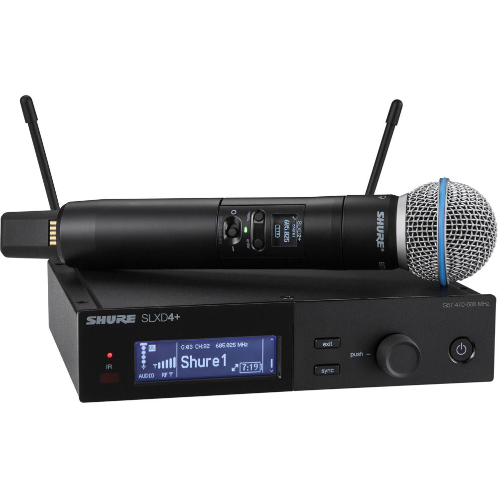 Shure SLXD24+/B58 Sistema de Micrófono Inalámbrico Digital de Mano con Cápsula Beta 58A