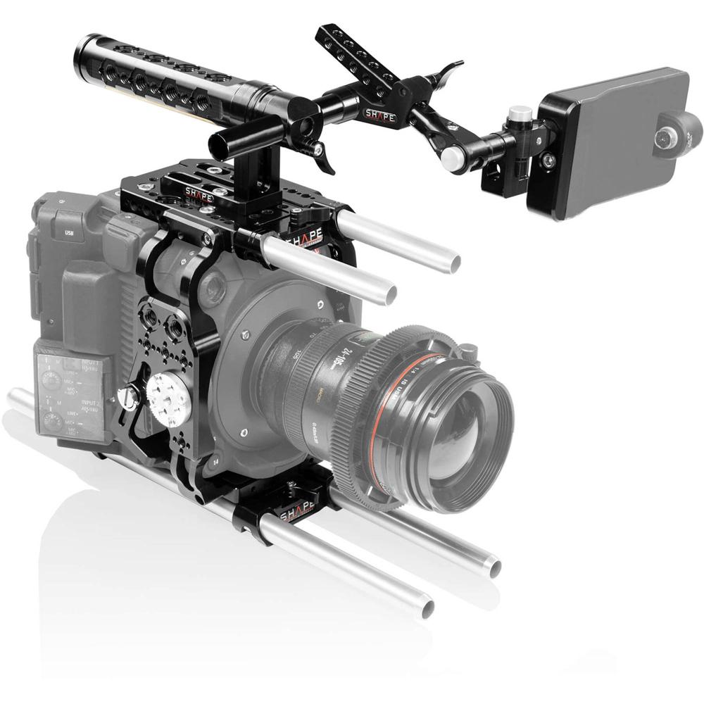 SHAPE Cage y Mango con Montura EVF para Canon C500 Mark II y C300 Mark III - Baseplate con