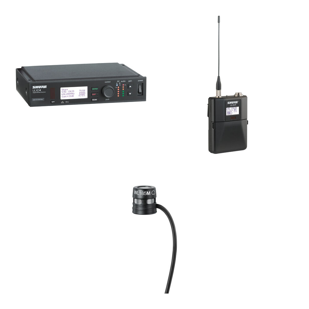 Shure ULXD4 Sistema Inalámbrico Digital de Micrófono Lavalier Cardioide (H50: 534 a 598