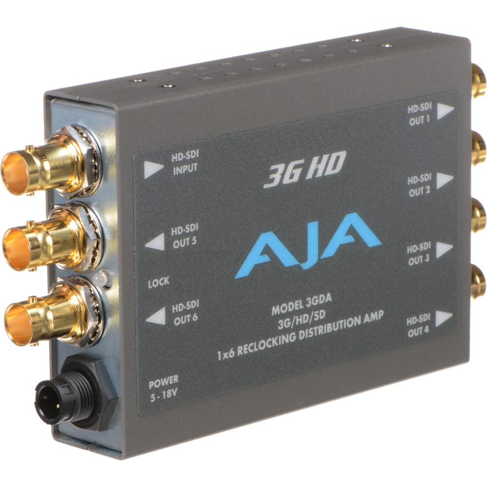 AJA Amplificador de Distribución 3GDA 3G-SDI 1x6 con Reclocking y Salidas Aisladas