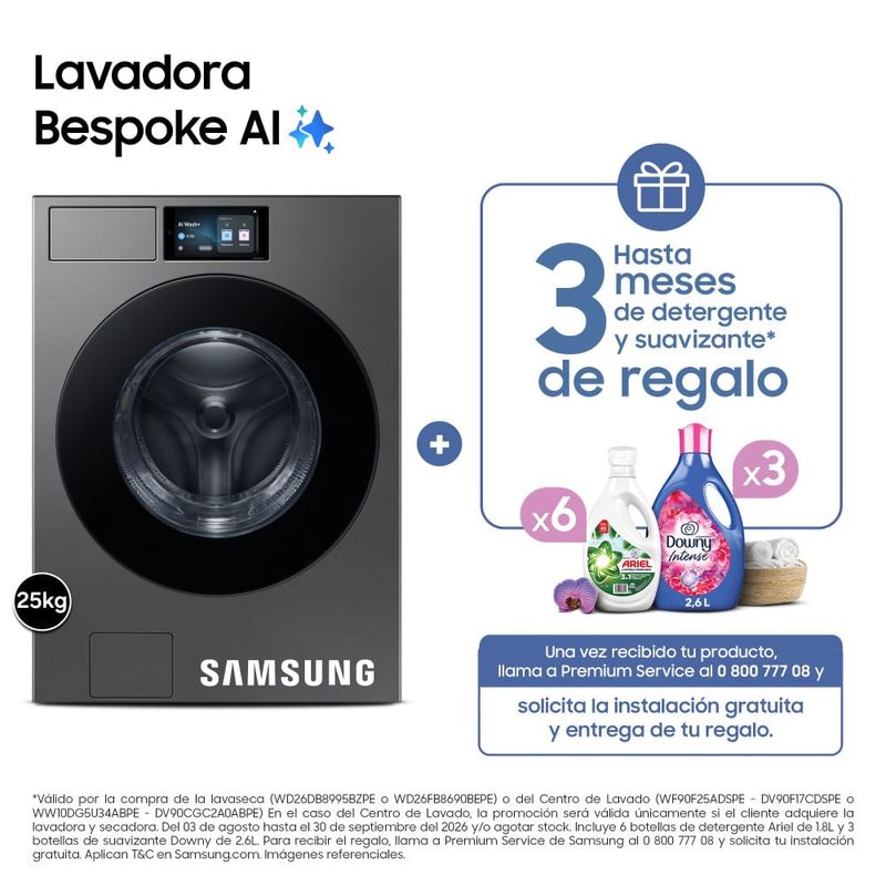 Samsung 25Kg Carga Frontal WF90F25ADS