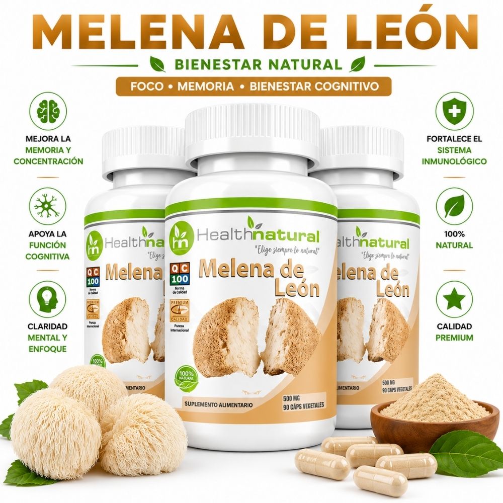 PACK 3 MELENA DE LEÓN HEALTHNATURAL 1500MG
