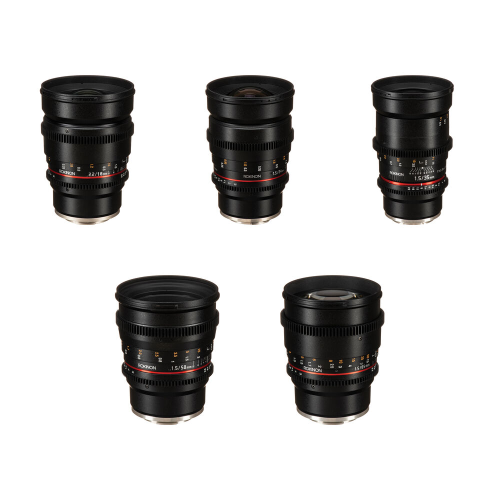 Rokinon Cine DS Kit de 5 Lentes con Montura Sony E - 16, 24, 35, 50 y 85mm