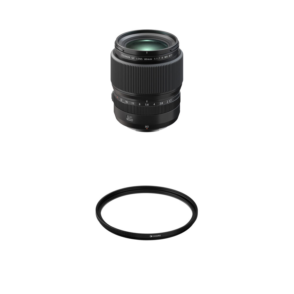 FUJIFILM GF 80mm f/1.7 R WR Lente con Filtro de 77mm