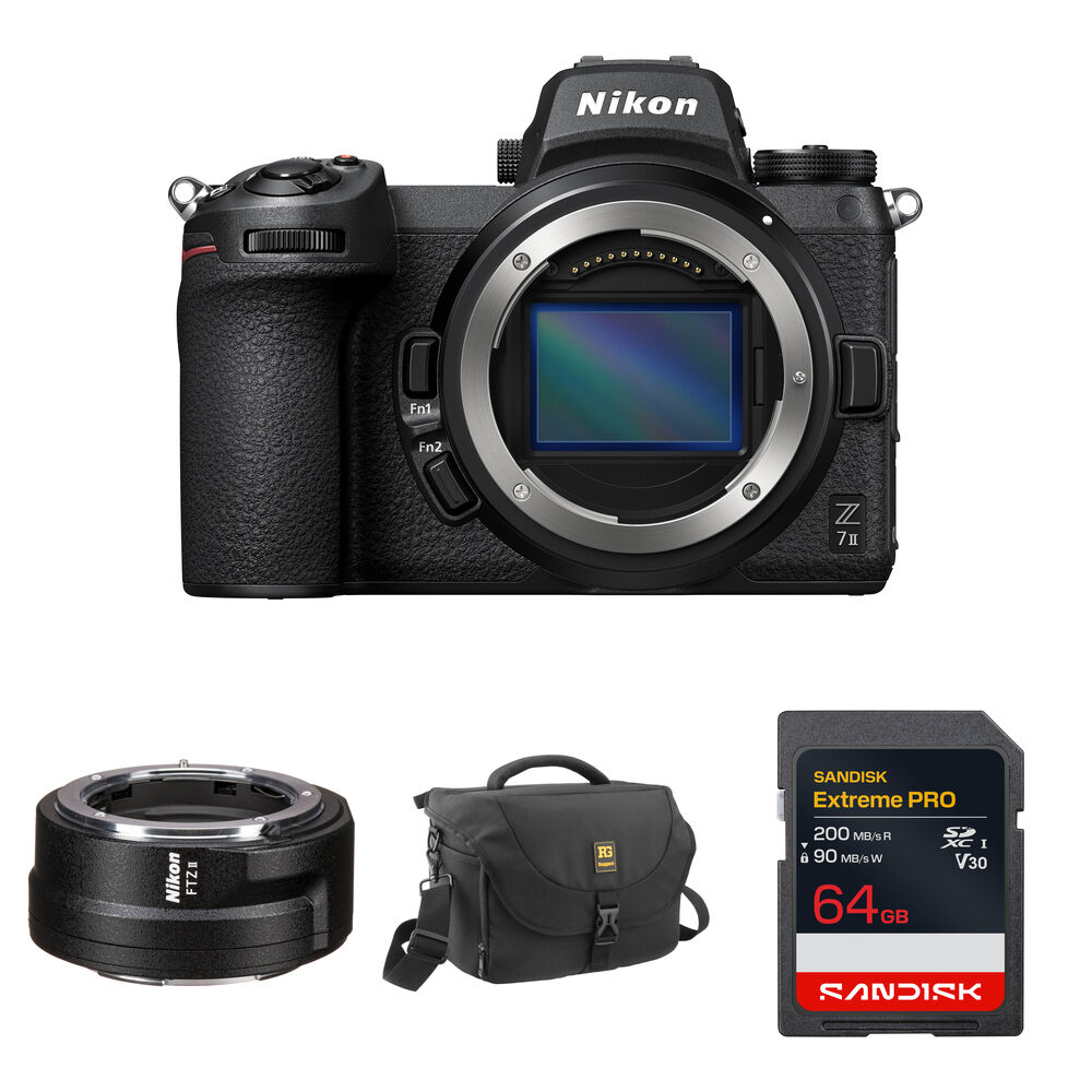 Nikon Z7 II Cámara Mirrorless con Adaptador FTZ II y Accesorios Básicos - Sensor BSI CMO