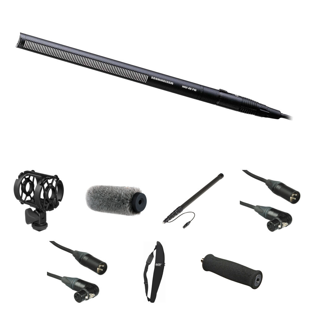 Sennheiser MKH 416-P48U3 Kit de Micrófono Shotgun Resistente a la Humedad con Soporte y A