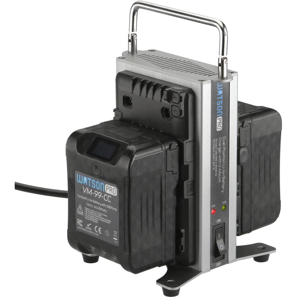 Watson Kit de Baterías 99Wh con Cargador Doble V-Mount - Incluye 2 Baterías VM-99-CC