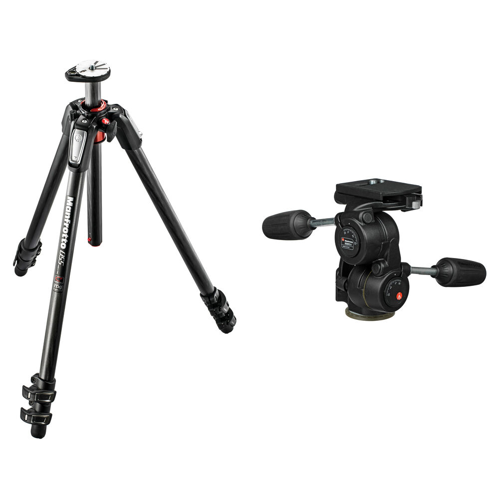 Manfrotto MT055CXPRO3 Trípode de Carbono con Cabezal 3-Way Pan/Tilt 808RC4