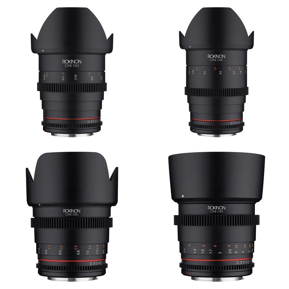Rokinon Lentes Cine DSX 24, 35, 50 & 85mm T1.5 Canon EF - Montura Sellada, Iris de 9 Palas