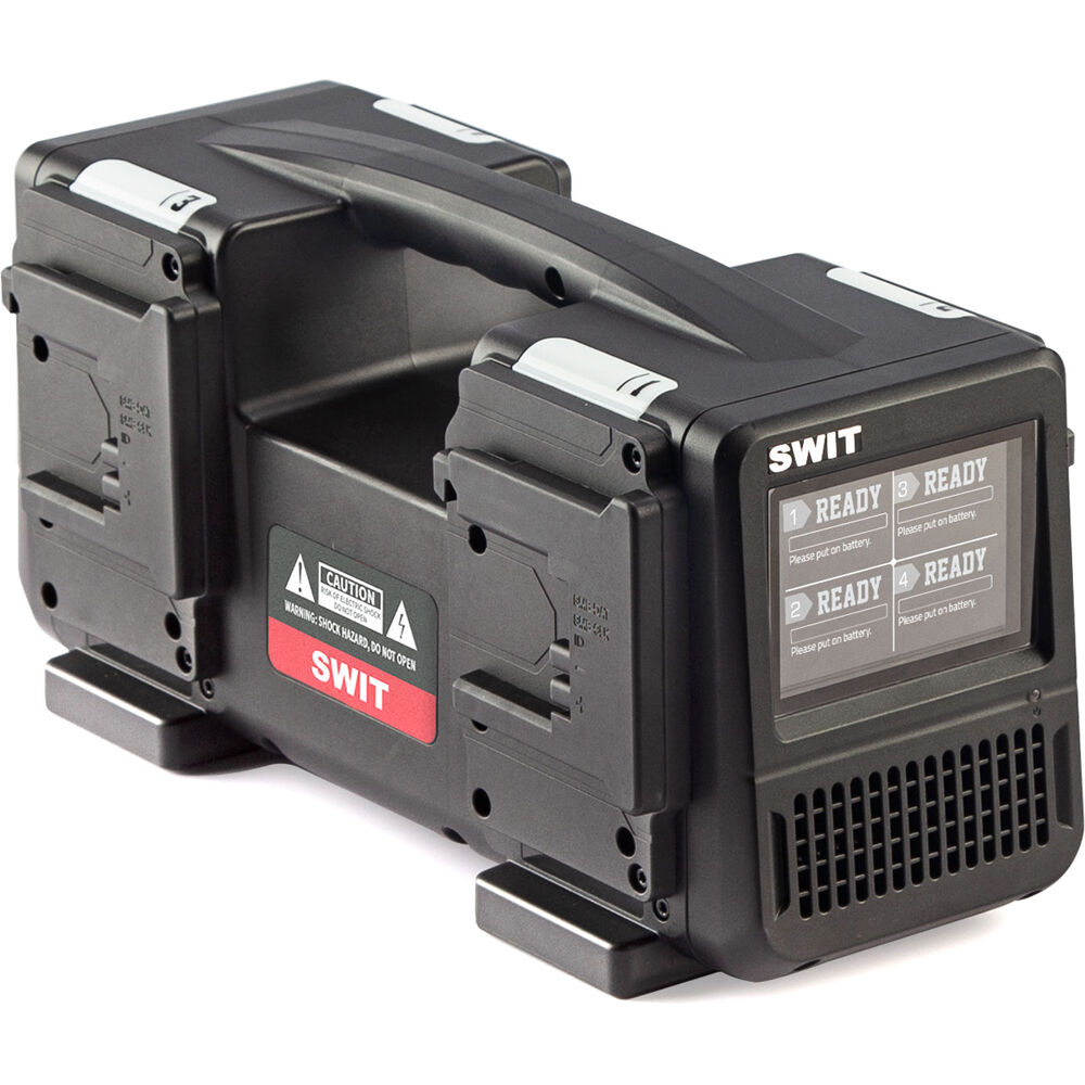 SWIT Cargador de Baterías B-Mount PC-P461B 4-Bay con Pantalla LCD 3.5"" y Carga Rápida 33