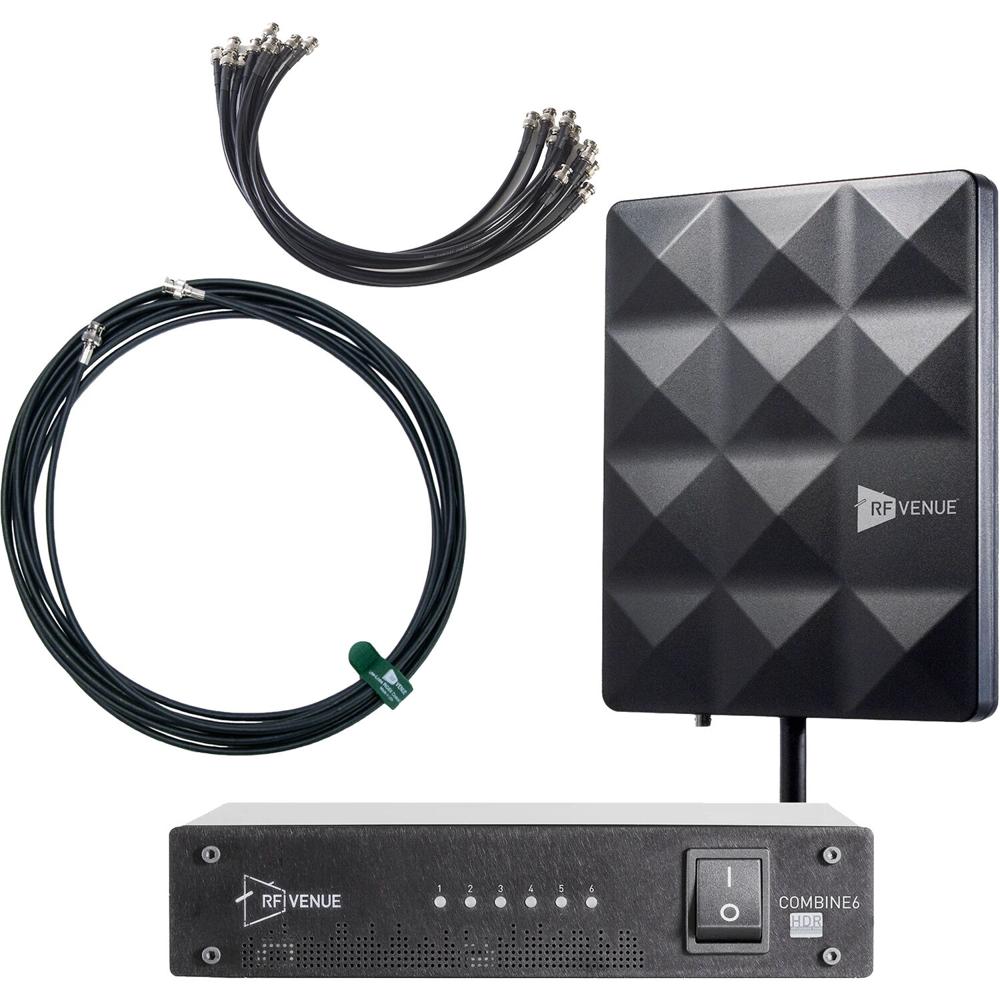 RF Venue Pack IEM 6 Canales con Antena COMBINE6 HDR y Antena CP Stage