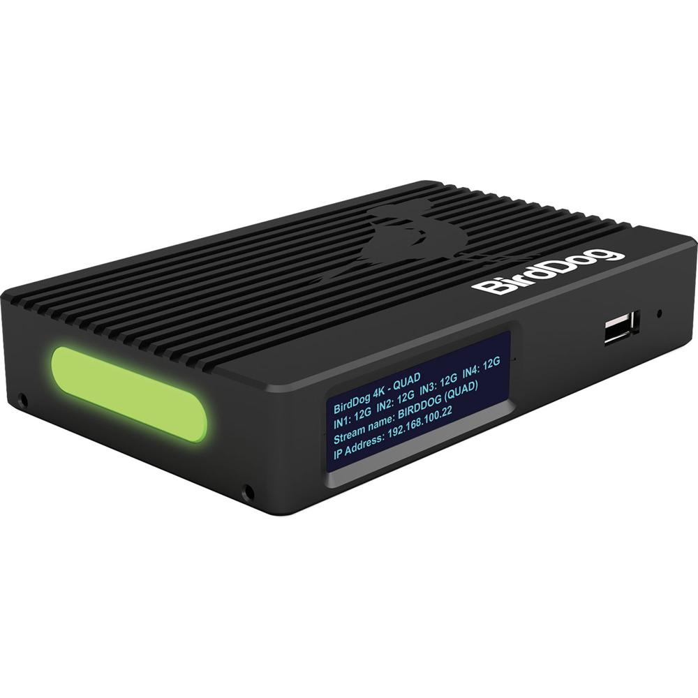 BirdDog 4K Quad NDI Encoder/Decoder - UHD 4K/60, 4x 12G-SDI, SFP+ Slot, PoE+, Comms Lite S