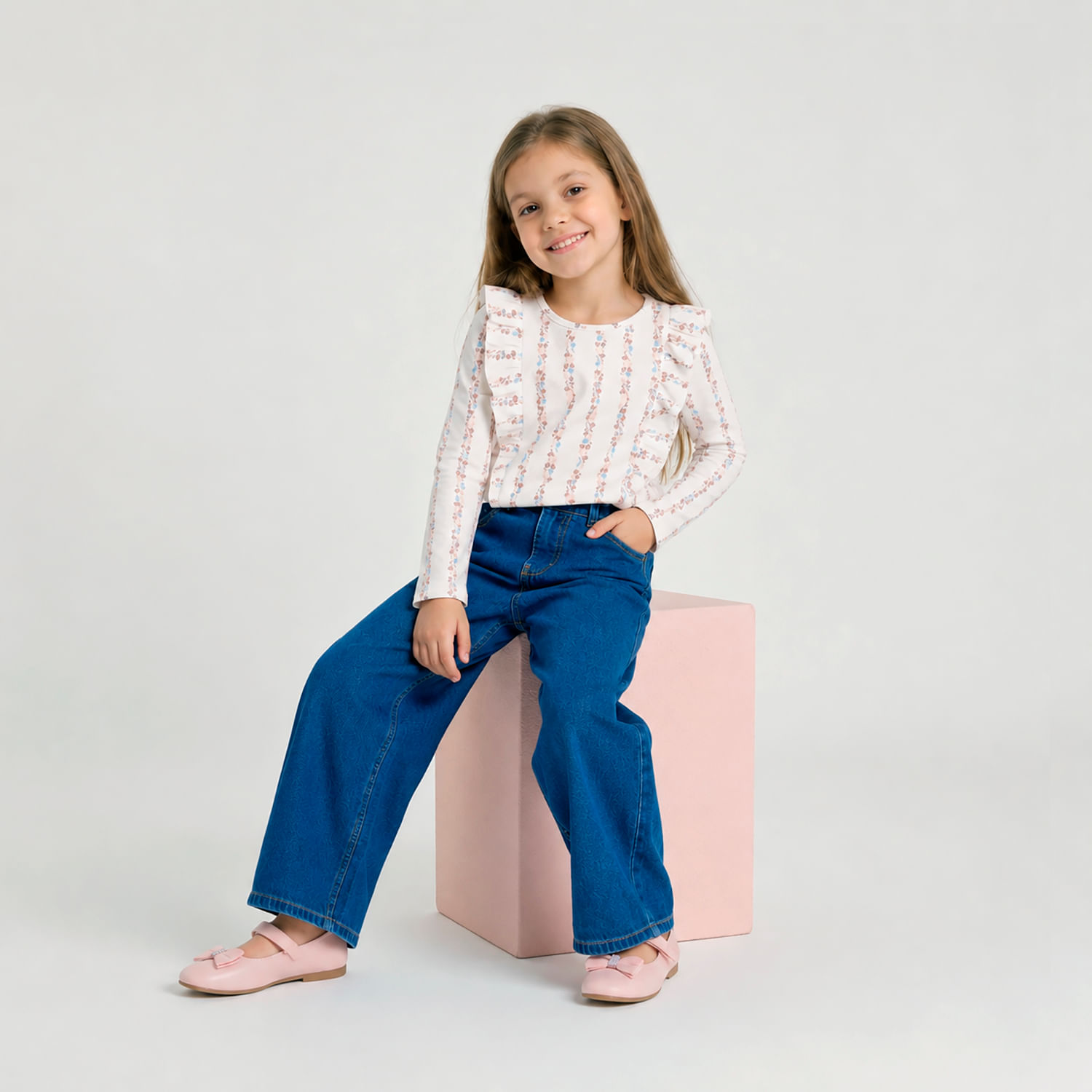 Jean Niña Pocket Foil Circus Azul Talla 6
